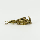 Large Chunky Vintage 9ct Gold Articulated Clown CZ Pendant 375 (1996)