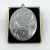 Rare Huge Oversized Chunky Vintage Sterling Silver Oval Photo Locket Pendant 69g