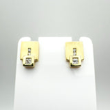 8ct Gold Square CZ Stud Drop Earrings 