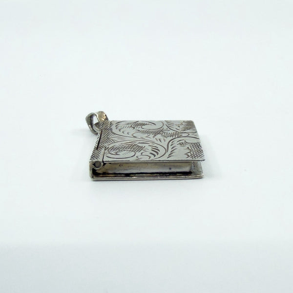 Vintage Sterling Silver Engraved Secret Locket Photo Book 925