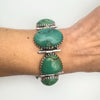 Chunky Turquoise Bracelet with T-Bar & Adjustable Hoops in Sterling Silver 925 