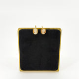Vintage 9ct Gold Small Cameo Drop Earrings 375 (Birm 1963)