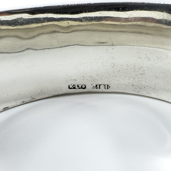 Vintage Sterling Silver Chunky Floral Engraved Bangle Bracelet 925 (Birm 1963)