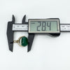 Vintage 9ct Gold Green Chrysoprase Fob Pendant / Charm (London 1980)