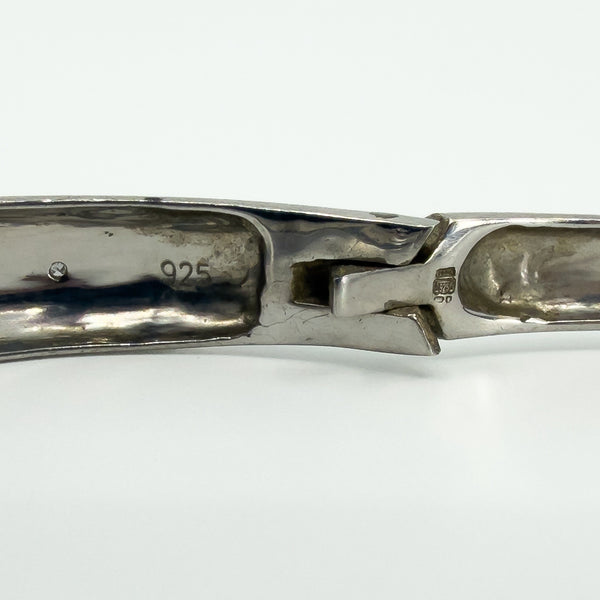 Sterling Silver Celestial Diamond Star Studded Bangle 925