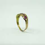 Rare Antique 15ct Rose Gold Natural Ruby Ring 625 Size M (Birm 1881)
