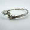 Vintage Sterling Silver Oval Twisted Bangle / Bracelet 925