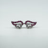 New Sterling Silver Ruby Double Angel Wings Ring 925 Size N - O
