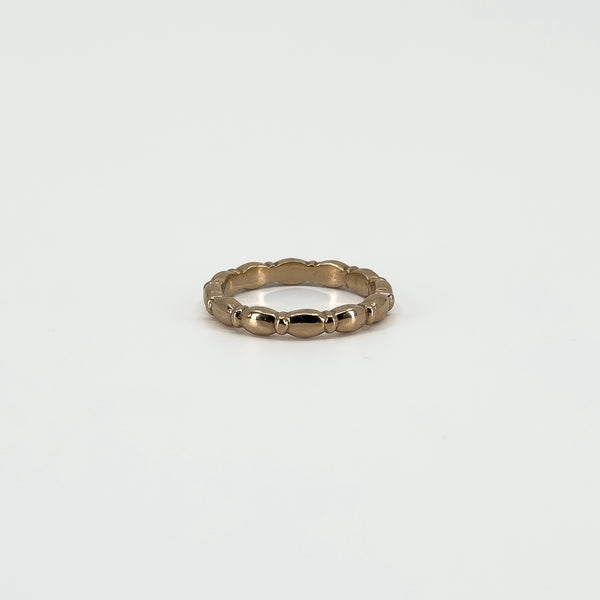 9ct Rose Gold Oval Links Full Band / Ring 375 Size N (London 2015)