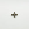 Sterling Silver CZ Christian Cross & Heart Pendant / Charm 925