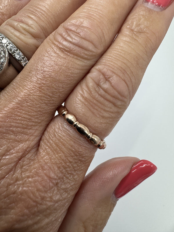 9ct Rose Gold Oval Links Full Band / Ring 375 Size N (London 2015)