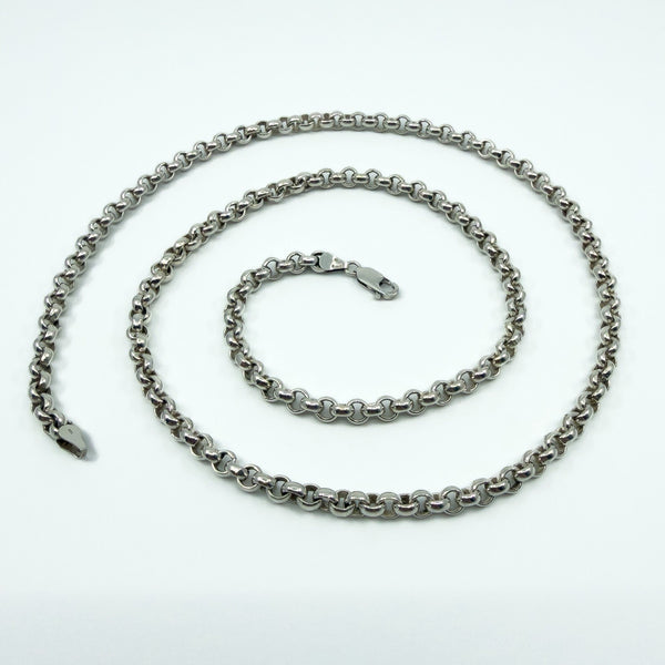 Chunky Vintage Sterling Silver 30” Rolo Links Chain / Necklace 925 70g (1994)