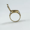 Vintage 9ct Gold Secret Locket Ring Size M 1/2  Engraved Fleur De Lis 1984