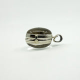 Large Chunky Sterling Silver Oval Double Sided Glass Orb Photo Locket 925