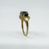 Vintage 9ct Gold 1.60ct Diamond & Sapphire Trilogy Ring Size M - N 