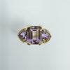 Chunky 9ct Gold 4ct Amethyst Trilogy Ring Size N Engagement Stacking 