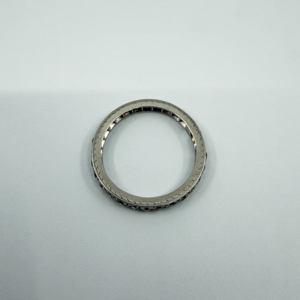 Antique Platinum Old Cut Diamond Full Eternity Band / Ring Size L - M