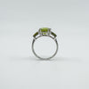 Sterling Silver 1.70ct Peridot Trilogy Ring Size N  