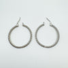 CZ Full Hoop Earrings Sterling Silver 925