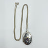 Vintage Sterling Silver Oval Amethyst Photo Locket Pendant & 22” Chain 925