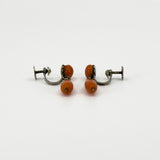 Antique Victorian Sterling Silver Natural Coral Screw Back Earrings 925