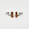 Antique Victorian Sterling Silver Natural Coral Screw Back Earrings 925