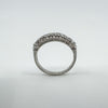 Vintage Sterling Silver CZ Half Hoop Eternity Stacking Band Size O 