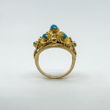 Vintage 14ct Gold Turquoise Ring Size J
