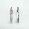 10ct White Gold Large Diamond Hoop Earrings