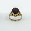 Vintage 9ct Gold 2.50ct Garnet Solitaire Ring Size P (Birmingham 1977)