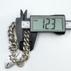 Chunky Sterling Silver Vintage Curb Links Bracelet Heart Padlock & Key Charm 925