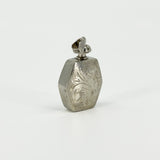 Chunky Sterling Silver Vintage Engraved Perfume / Poison Bottle Pendant 925