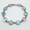 Vintage Sterling Silver Multicoloured Mother of Pearl Bracelet 7.5” 925