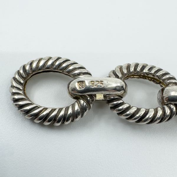 Vintage Sterling Silver Chunky 18.5” Fancy Link Chain & T-Bar Toggle 925 50g