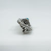 Large Chunky Vintage Sterling Silver Turquoise Brooch 925 Heavy 16g