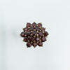 Vintage 9ct Gold Garnet Cocktail Cluster Ring Size J - K 