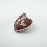 Vintage Siam Red Enamel Brooch in Sterling Silver 925 Goddess of Lightening 