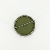 Vintage Sterling Silver Wedgewood Green Jasper Ware Cameo Brooch 925