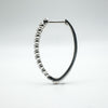 10ct White Gold Large Diamond Hoop Earrings