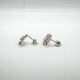 CZ Star Set Stud Earrings in Sterling Silver 925 