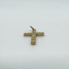 Vintage 9ct Gold Diamond Cut Christian Cross Pendant / Charm 375 Reversible 3d