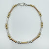 Sterling Silver 9ct Rose & Yellow Gold Beaded Ball & Links 7.5” Bracelet 925 375