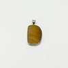 Large Chunky Vintage Yellow Agate Fob Pendant 925 