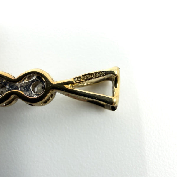 9ct White & Yellow Gold Diamond Christian Cross Pendant 375