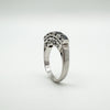Vintage Double Row Sapphire Ring Sterling Silver 925