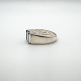 1.5ct Blue Topaz Solitaire Ring Sterling Silver 925 Size K Engagement Stacking