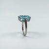Chunky Sterling Silver 14ct Blue Topaz Ring Size U 925