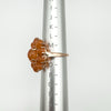 Huge Rose Gold on Silver Peach Moonstones Cluster Ring Size N  