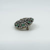 Antique 1.8ct Natural Emerald & Rose Cut Diamond 18ct Gold Brooch