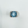 Vintage 2ct Blue Topaz Ring in Sterling Silver Size K
